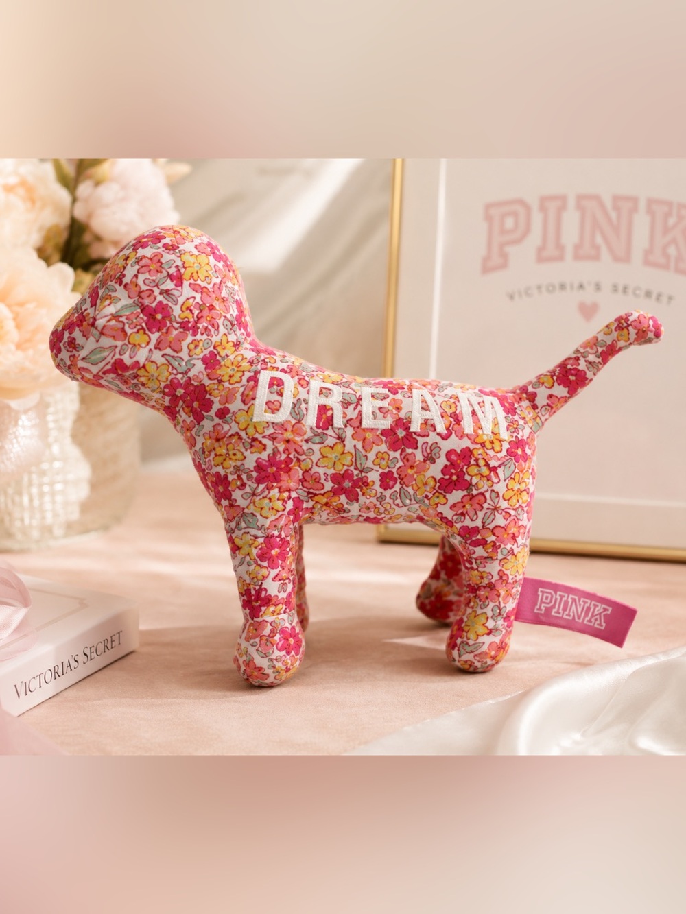 Victoria's‎ Secret PINK Floral Plush Mini Dog DREAM